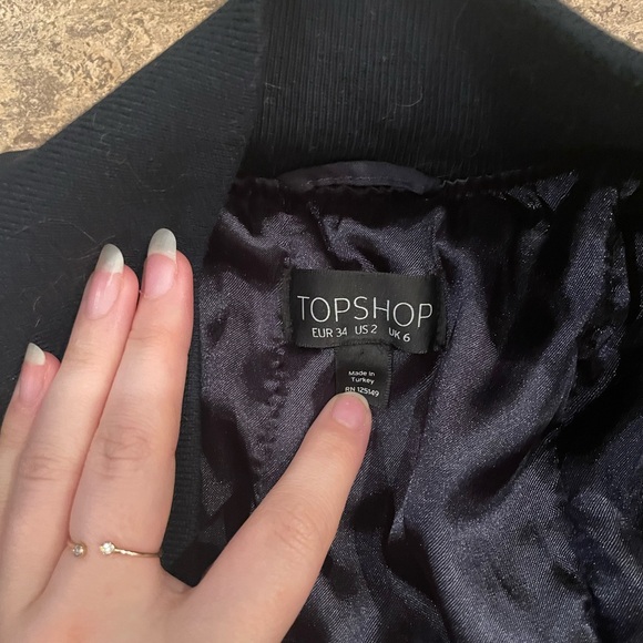 Topshop navy bomber jacket - Picture 3 of 3